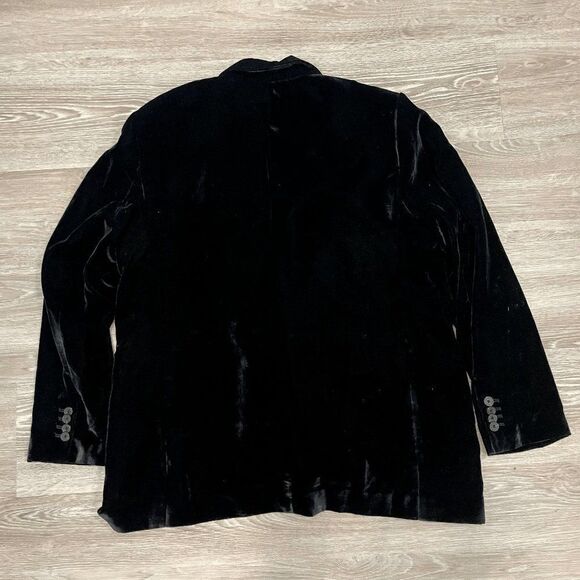 Zara Womens Coat Jacket Collared Double Breasted Vevlet Black Size 2X-Large - Picture 5 of 11